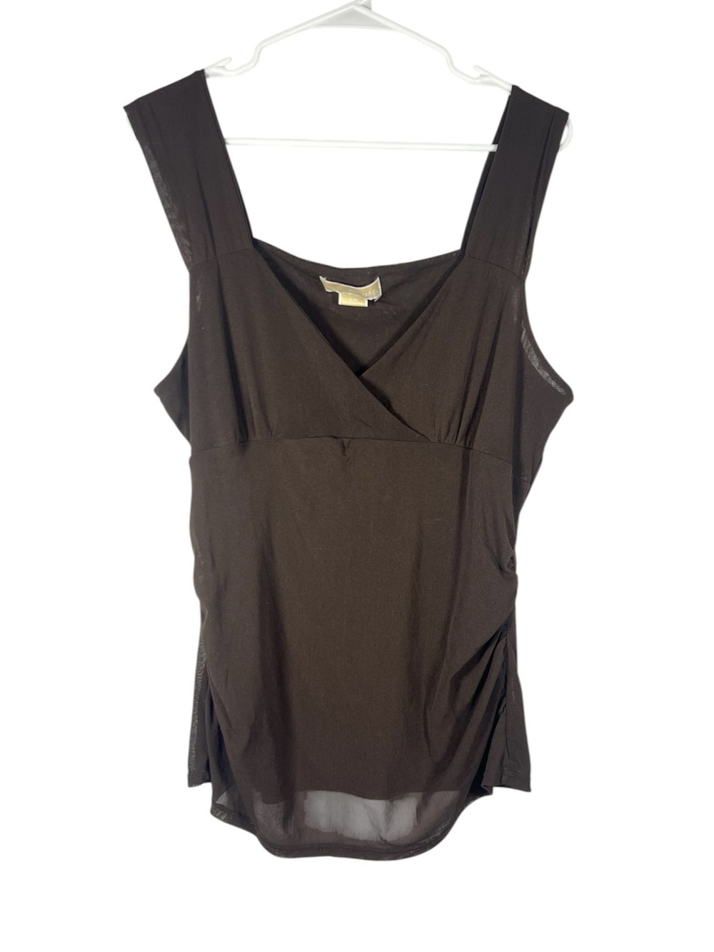 Michael Kors Y2K Double Mesh Layer Tank Top Chocolate brown XL